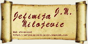 Jefimija Milojević vizit kartica